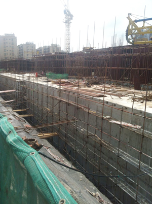 世家施工工地——地下室 JS復合防水涂料