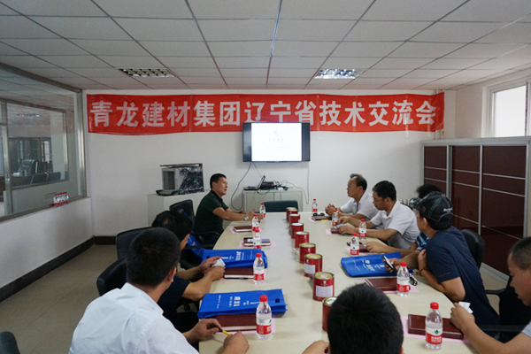 青龍集團(tuán)左總與參會(huì)領(lǐng)導(dǎo)就防水技術(shù)等問題進(jìn)行交流 大連防水