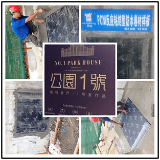 青龍防水材料在公園1號(hào)的樣板 眉山防水